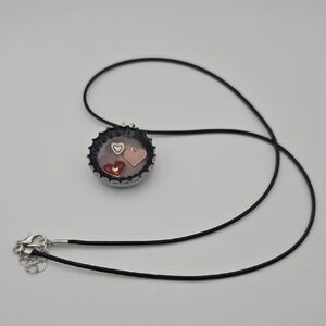 Hearts Handmade Bottlecap Necklace
